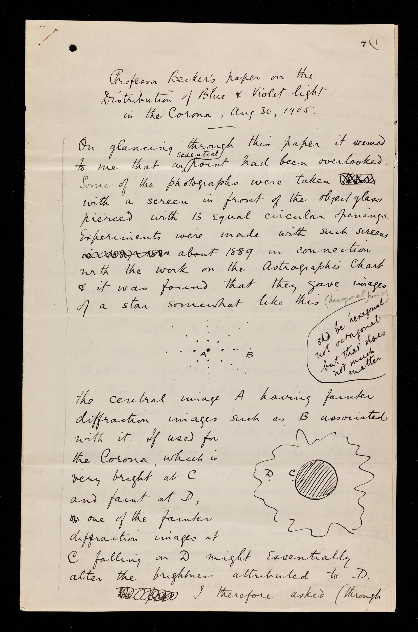 Second referee's report by Herbert Hall Turner, on a paper 'The